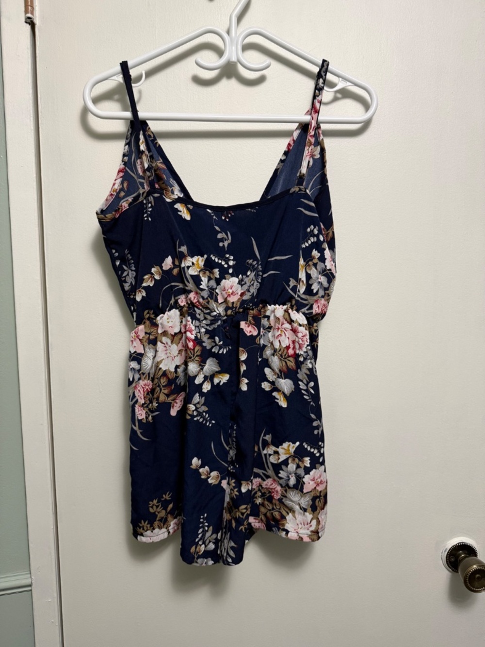 Navy Blue Floral Romper - Picture 4 of 8